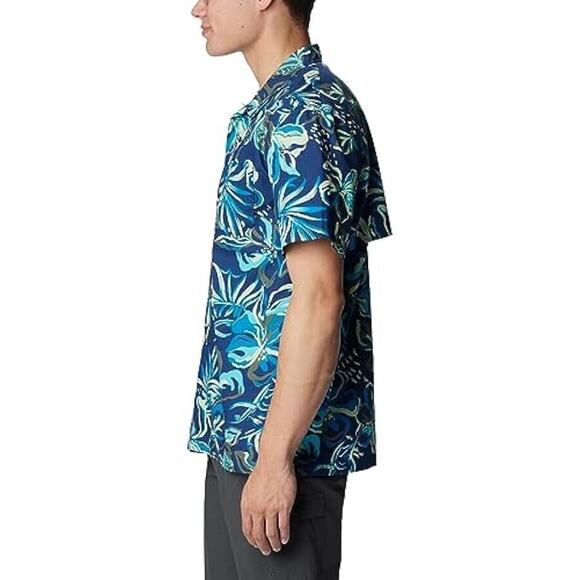 Columbia Mens Shirt Sz XL Trollers Best Carbon Wildwaters Vented Blue Floral NEW - Picture 3 of 10